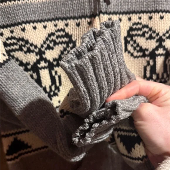 TNA Gray and Cream Zip-Front Sweater - Picture 7 of 7